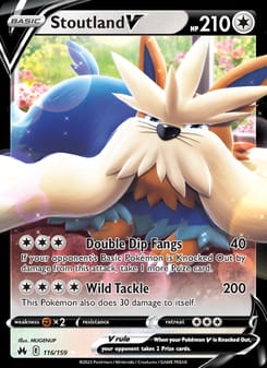Stoutland V 116/159 Ultra Rare – Crown Zenith Pokémon card