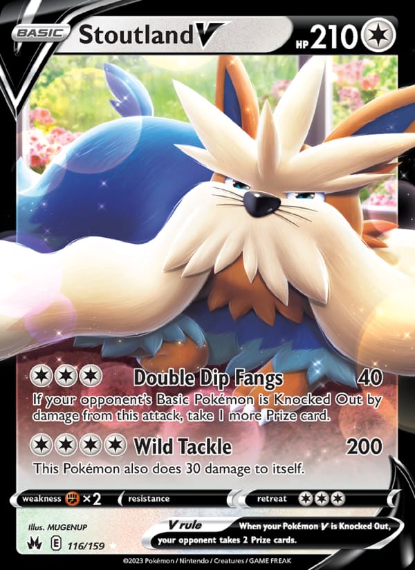 Stoutland V 116/159 Crown Zenith Pokémon card