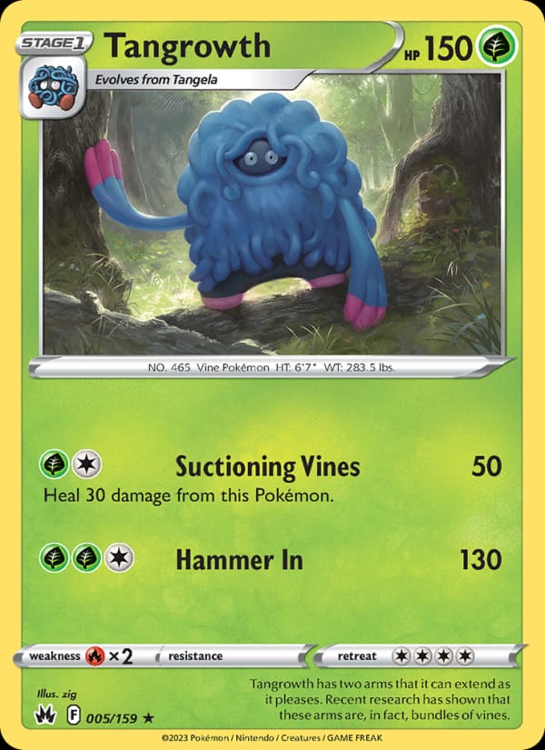 Tangrowth 005/159 Crown Zenith Pokémon card