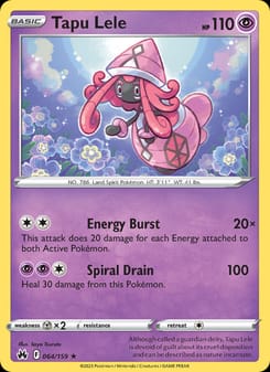 Tapu Lele 064/159 Holo Rare – Crown Zenith Pokémon card