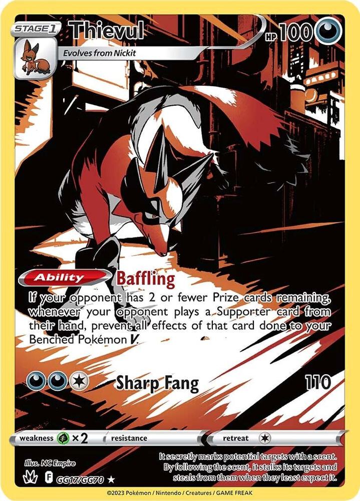 Thievul GG17/GG70 Crown Zenith Pokémon card