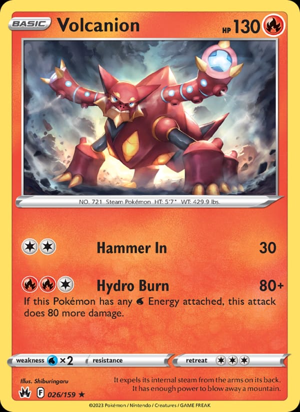Volcanion 026/159 Crown Zenith Pokémon card