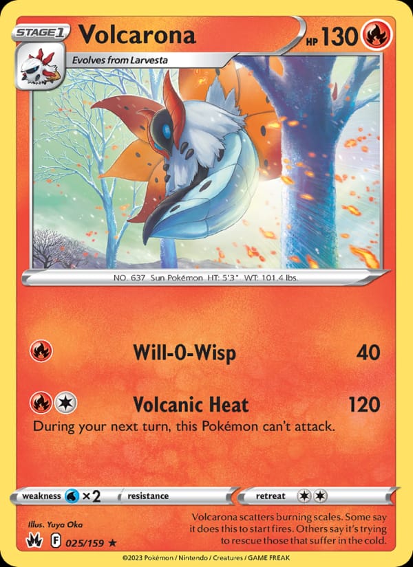 Volcarona 025/159 Crown Zenith Pokémon card