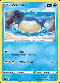 Wailmer 031/159 Common – Crown Zenith Pokémon card