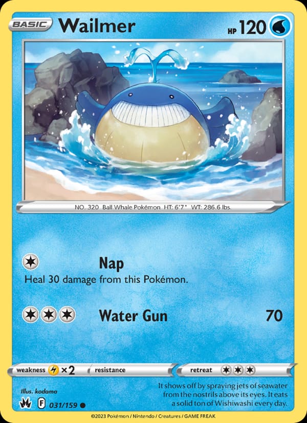 Wailmer 031/159 Crown Zenith Pokémon card