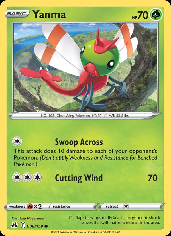 Yanma 008/159 Crown Zenith Pokémon card