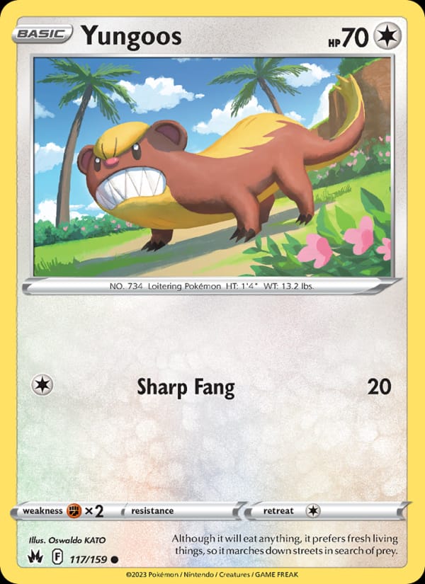 Yungoos 117/159 Crown Zenith Pokémon card