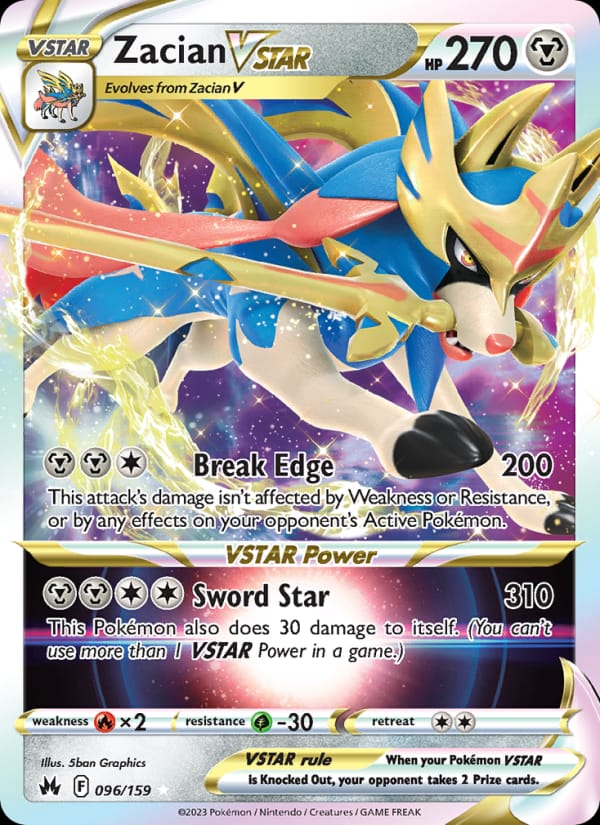 Zacian VSTAR 096/159 Crown Zenith Pokémon card