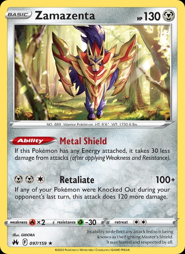 Zamazenta 097/159 Crown Zenith Pokémon card