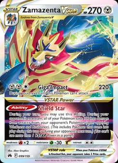 Zamazenta VSTAR 099/159 Ultra Rare – Crown Zenith Pokémon card
