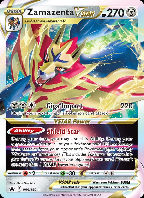 Zamazenta VSTAR 099/159 Crown Zenith Pokémon card