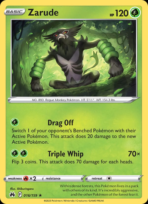 Zarude 016/159 Crown Zenith Pokémon card