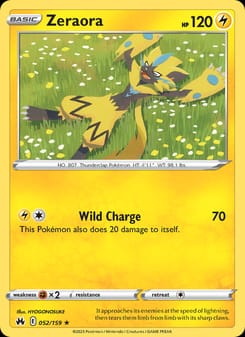 Zeraora 052/159 Rare – Crown Zenith Pokémon card