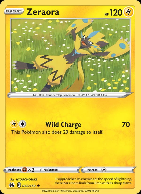 Zeraora 052/159 Crown Zenith Pokémon card