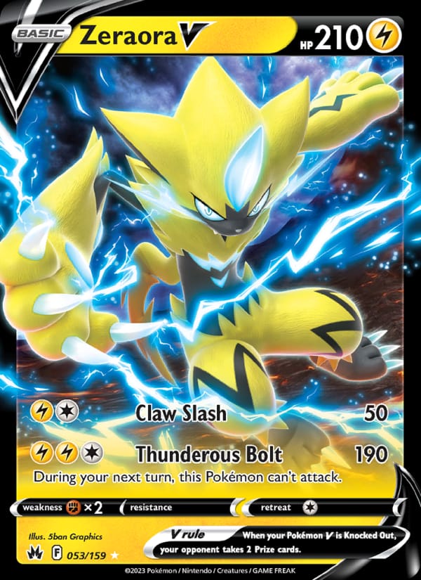Zeraora V 053/159 Crown Zenith Pokémon card