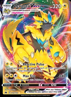 Zeraora VMAX 054/159 Ultra Rare – Crown Zenith Pokémon card