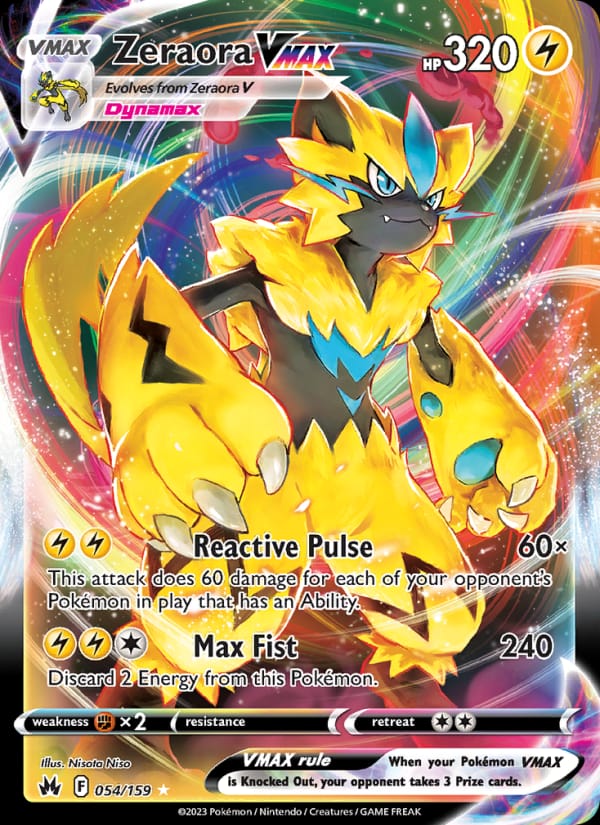 Zeraora VMAX 054/159 Crown Zenith Pokémon card
