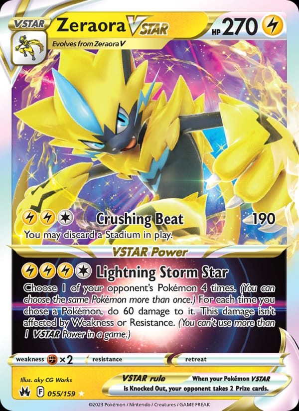 Zeraora VSTAR 055/159 Crown Zenith Pokémon card