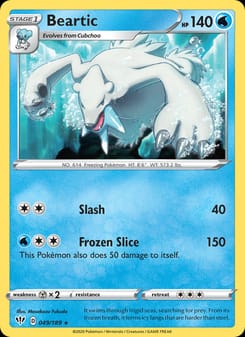 Beartic 049/189 Rare – Darkness Ablaze Pokémon card