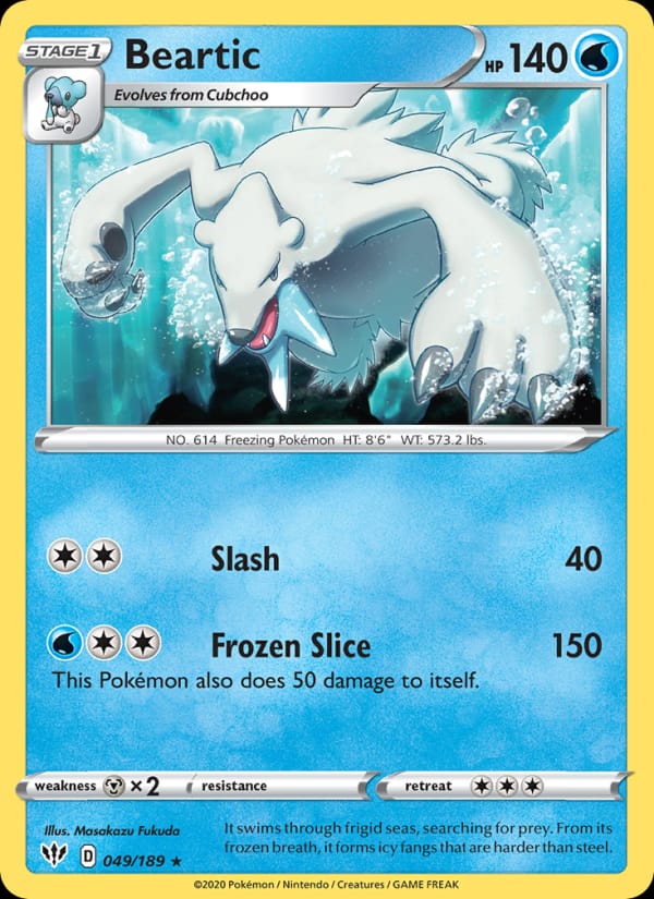 Beartic 049/189 Darkness Ablaze Pokémon card