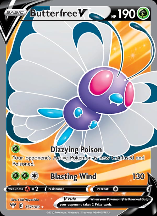 Butterfree V 177/189 Darkness Ablaze Pokémon card