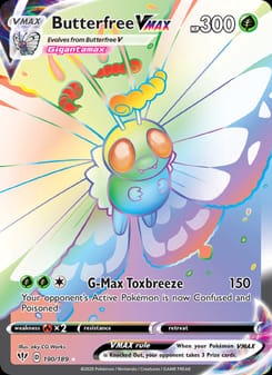 Butterfree VMAX 190/189 Secret Rare – Darkness Ablaze Pokémon card