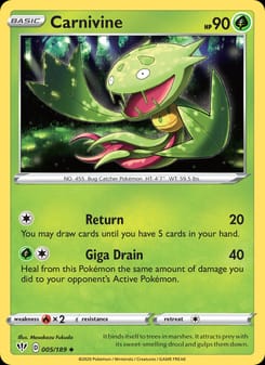 Carnivine 005/189 Uncommon – Darkness Ablaze Pokémon card