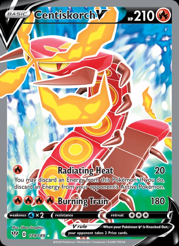 Centiskorch V 179/189 Darkness Ablaze Pokémon card