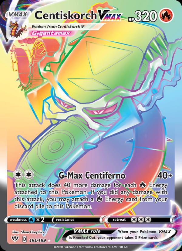 Centiskorch VMAX 191/189 Darkness Ablaze Pokémon card