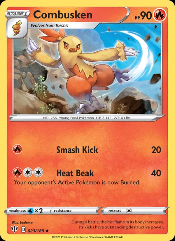 Combusken 023/189 Darkness Ablaze Pokémon card