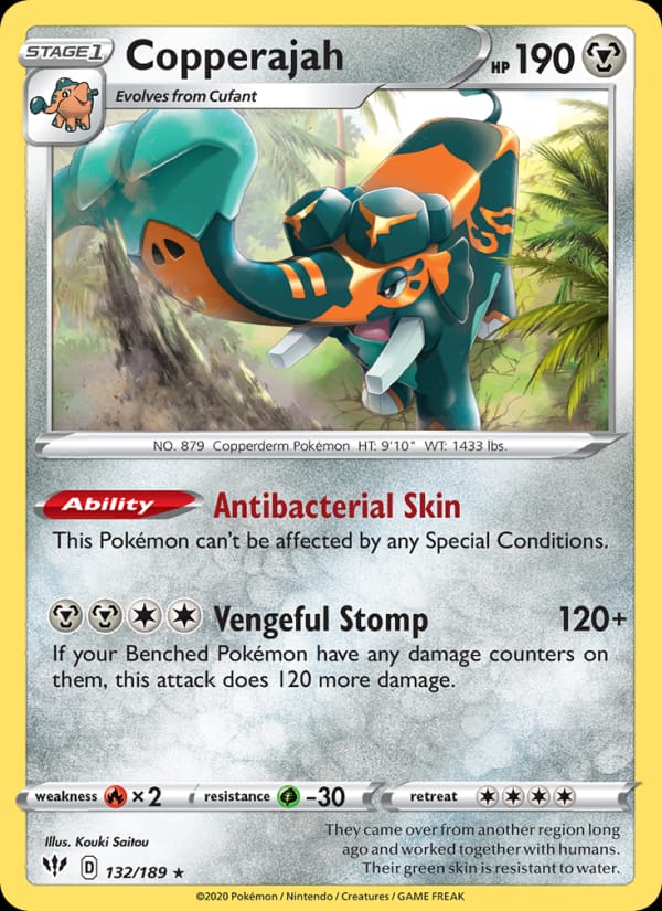 Copperajah 132/189 Darkness Ablaze Pokémon card