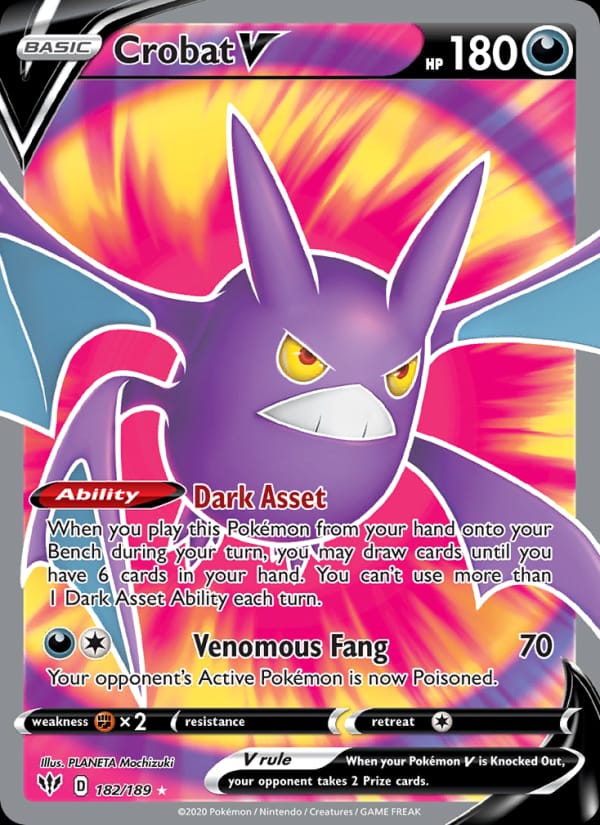 Crobat V 182/189 Darkness Ablaze Pokémon card