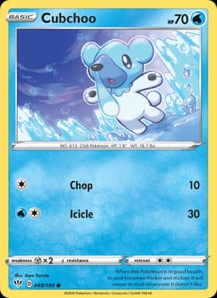 Cubchoo 048/189 Common – Darkness Ablaze Pokémon card