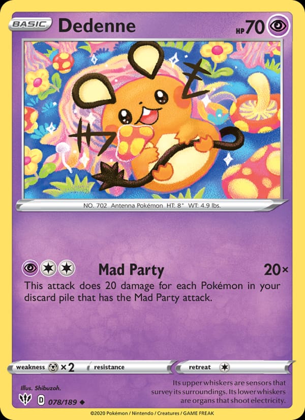 Dedenne 078/189 Darkness Ablaze Pokémon card