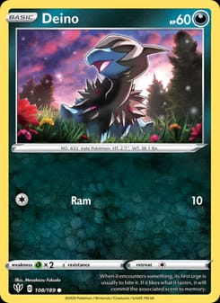 Deino 108/189 Common – Darkness Ablaze Pokémon card