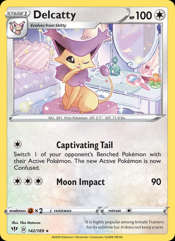 Delcatty 142/189 Darkness Ablaze Pokémon card