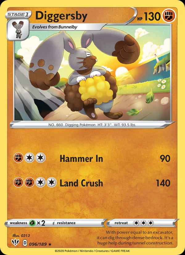 Diggersby 096/189 Darkness Ablaze Pokémon card