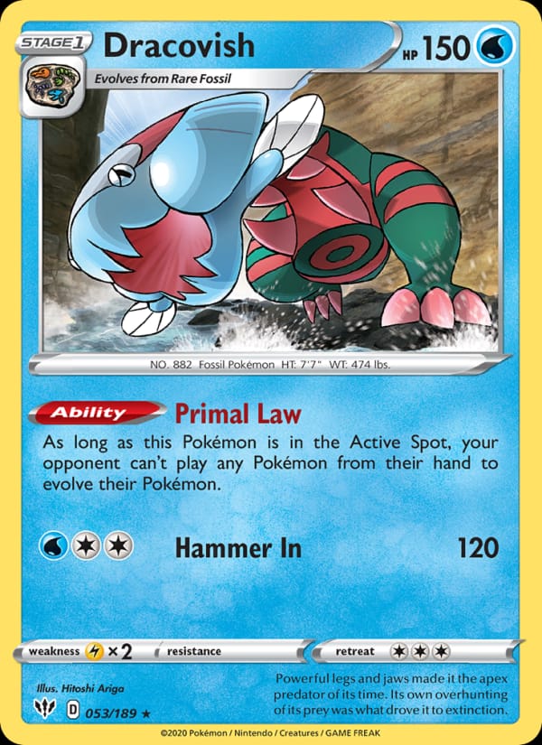 Dracovish 053/189 Darkness Ablaze Pokémon card