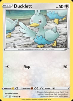 Ducklett 148/189 Common – Darkness Ablaze Pokémon card