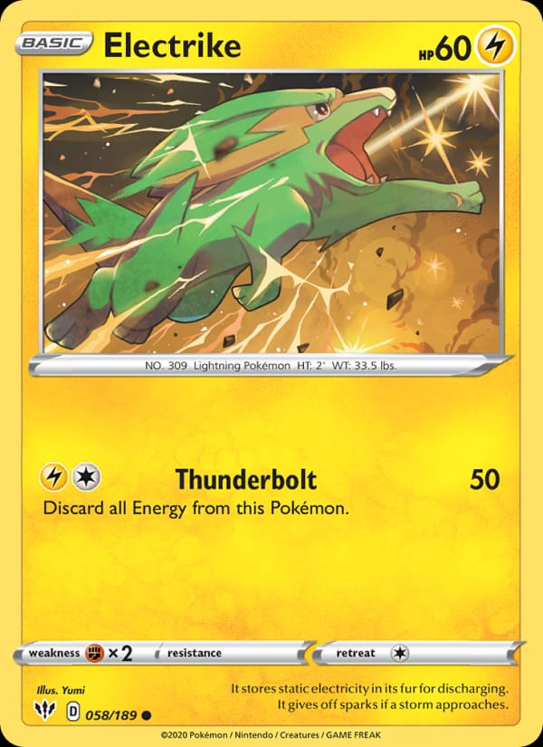 Electrike 058/189 Darkness Ablaze Pokémon card