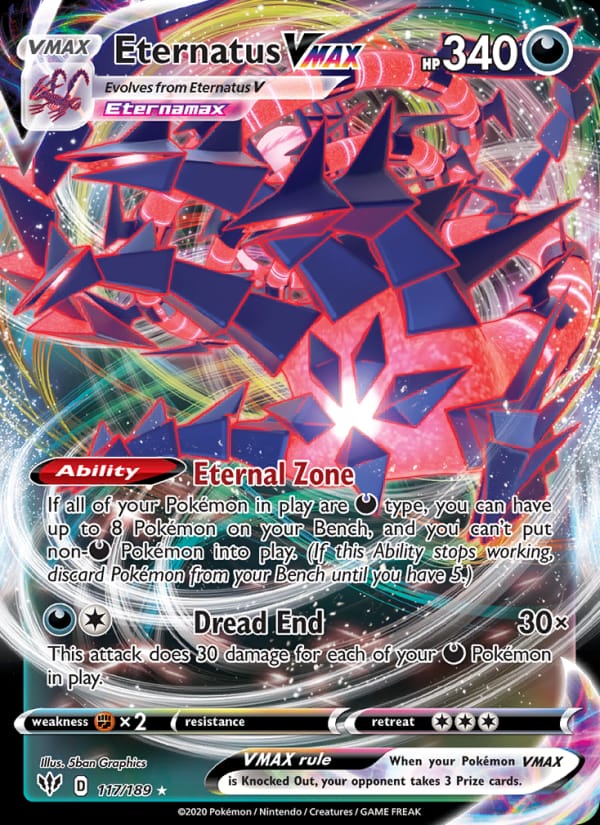 Eternatus VMAX 117/189 Darkness Ablaze Pokémon card