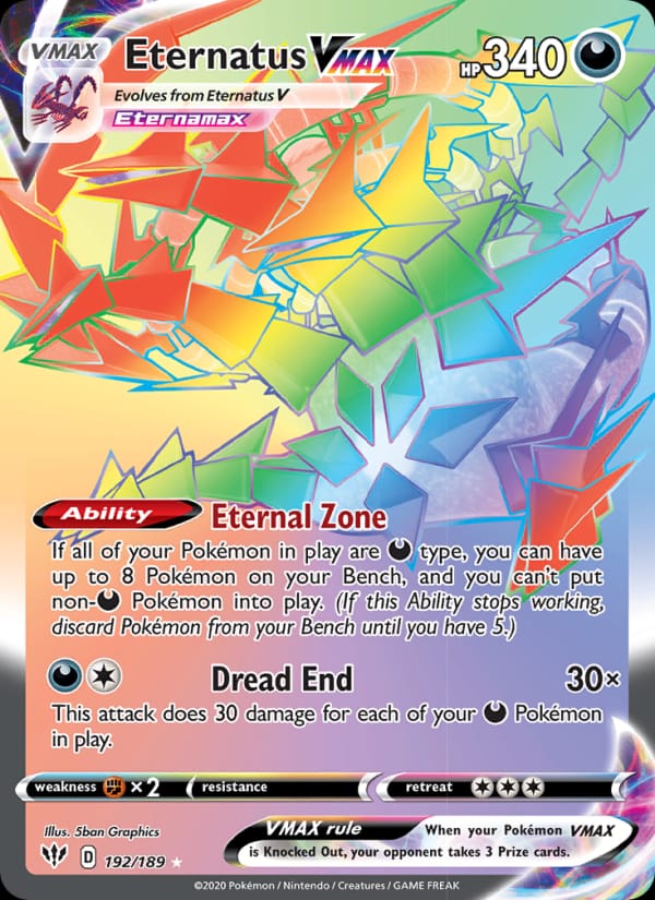 Eternatus VMAX 192/189 Darkness Ablaze Pokémon card