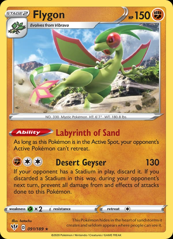 Flygon 091/189 Darkness Ablaze Pokémon card
