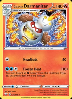 Galarian Darmanitan 028/189 Rare – Darkness Ablaze Pokémon card