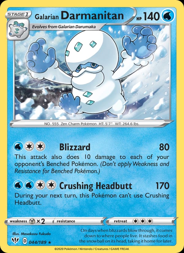 Galarian Darmanitan 044/189 Darkness Ablaze Pokémon card