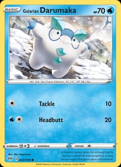 Galarian Darumaka 043/189 Common – Darkness Ablaze Pokémon card