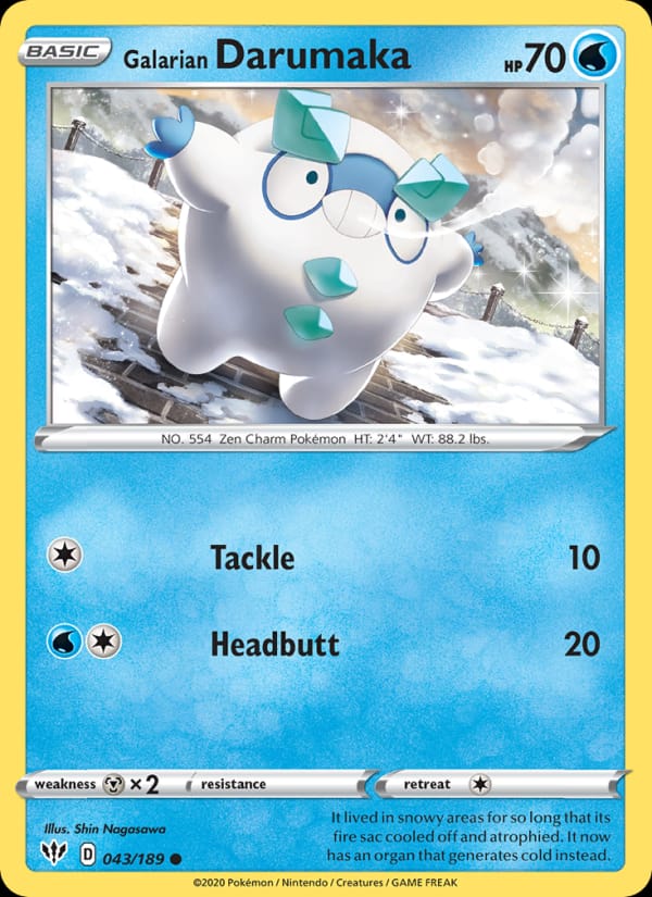 Galarian Darumaka 043/189 Darkness Ablaze Pokémon card