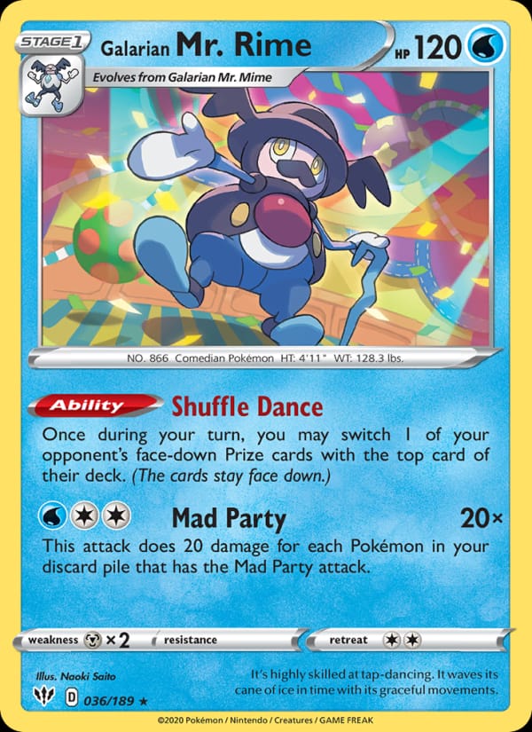 Galarian Mr. Rime 036/189 Darkness Ablaze Pokémon card