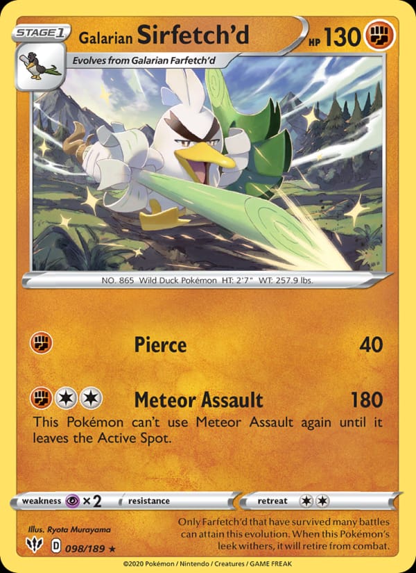 Galarian Sirfetch'd 098/189 Darkness Ablaze Pokémon card