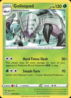 Golisopod 018/189 Holo Rare – Darkness Ablaze Pokémon card